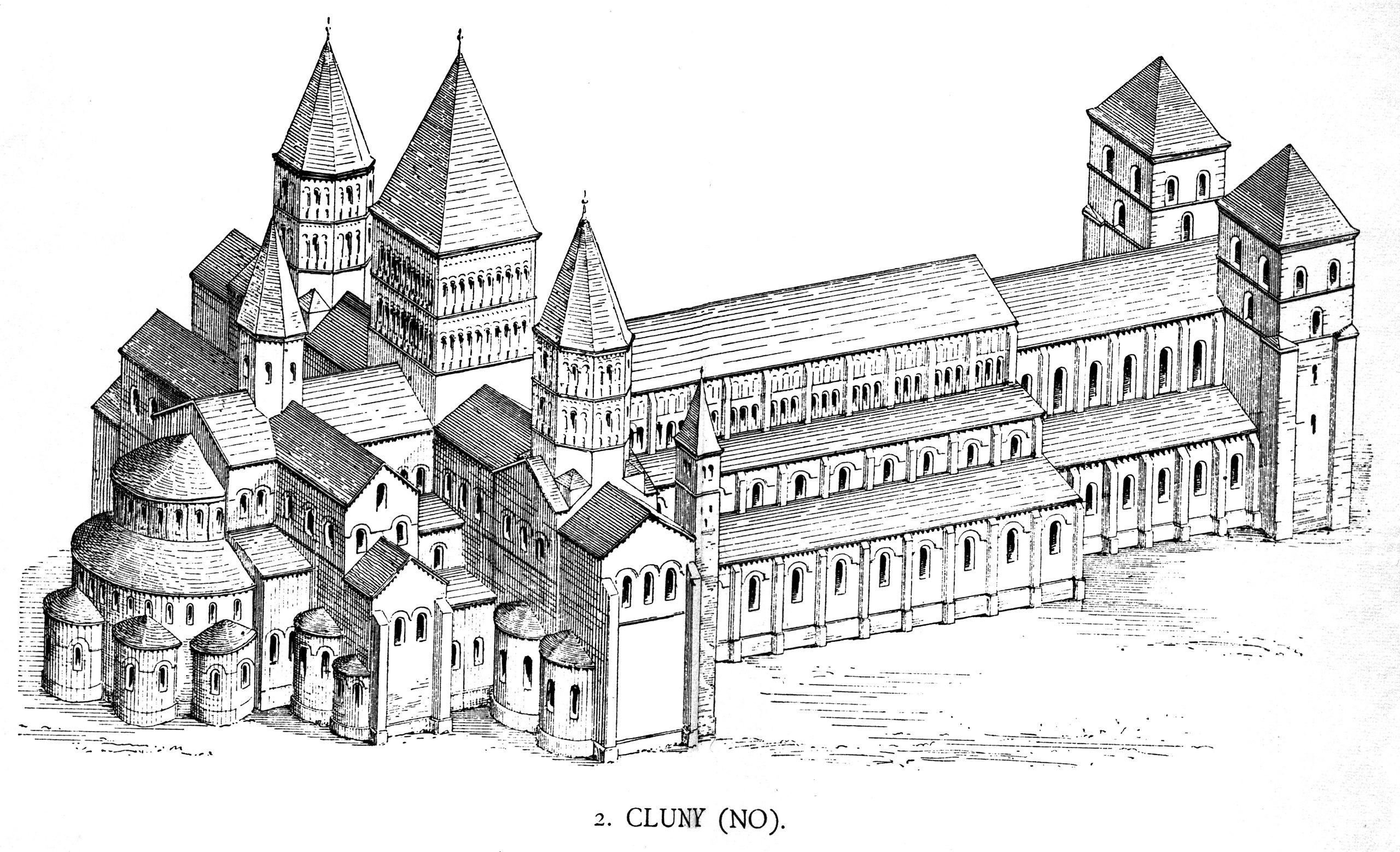 Figure 1: The Cluny library was one of the richest and most important in France and Europe. In 1790 during the French Revolution, the abbey was sacked and mostly destroyed, with only a small part surviving