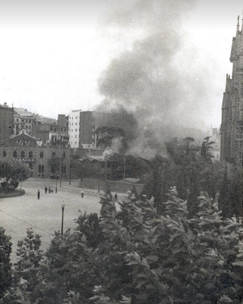 Figure 3: 1936 fire in the Sagrada Familia, set by communist revolutionaries