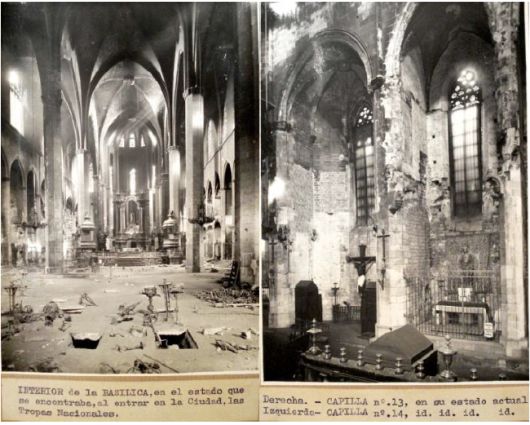 Figure 1: Santa Maria del Mar destroyed by communist arson, circa 1936