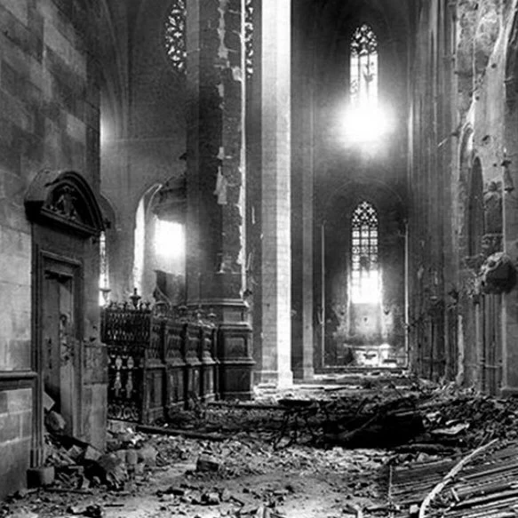 Figure 1: Santa Maria del Mar destroyed by communist arson, circa 1936